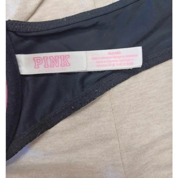 Victoria Secret PINK Black Padded Front  Closure Bra Size 36A - Picture 6 of 7